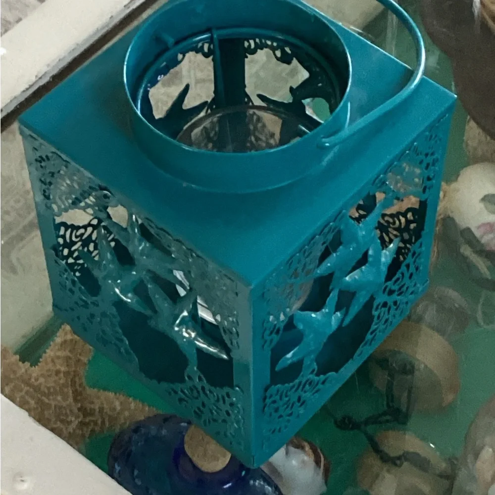 Pier 1 Teal Starfish Decorative Lantern Perfect for Beach House Decor